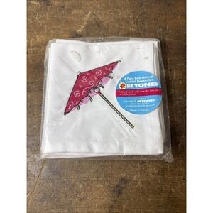 Set 4 Embroidered Cotton Tiki Umbrella Cocktail Napkins 2000 Bed Bath Beyond